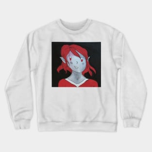 Acrylic Gouache Dark Elf Character Design Crewneck Sweatshirt